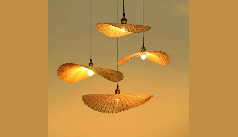 lámparas de fibra natural